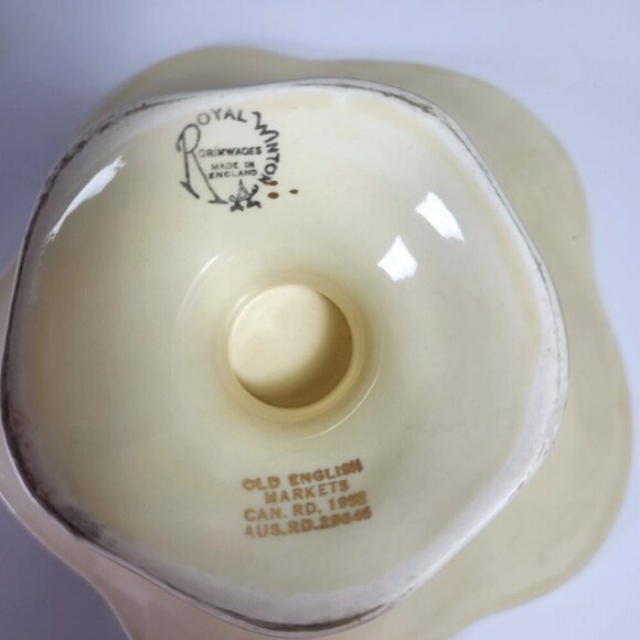 Royal Winton Pedestal Dish Grimwades England Old English Markets Bone China - Picture 9 of 9